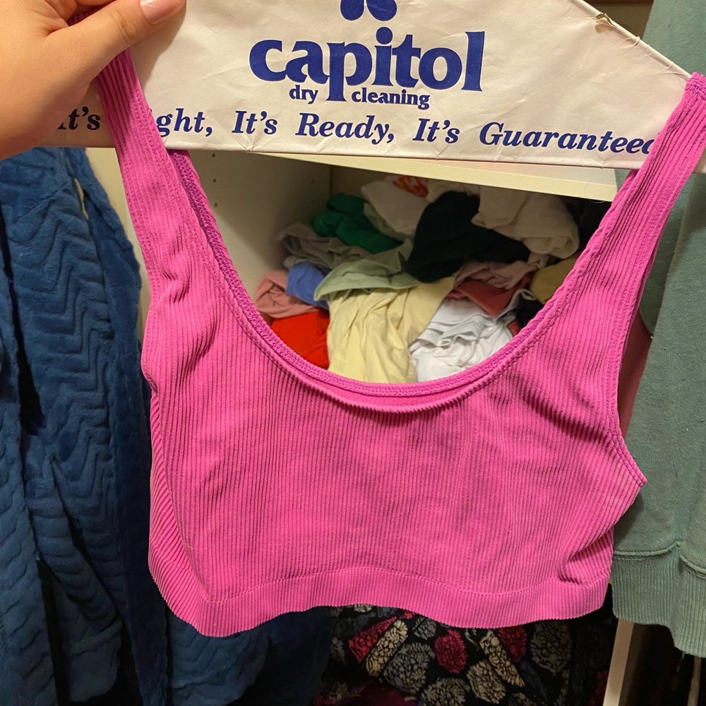 Pink ribbed bralette